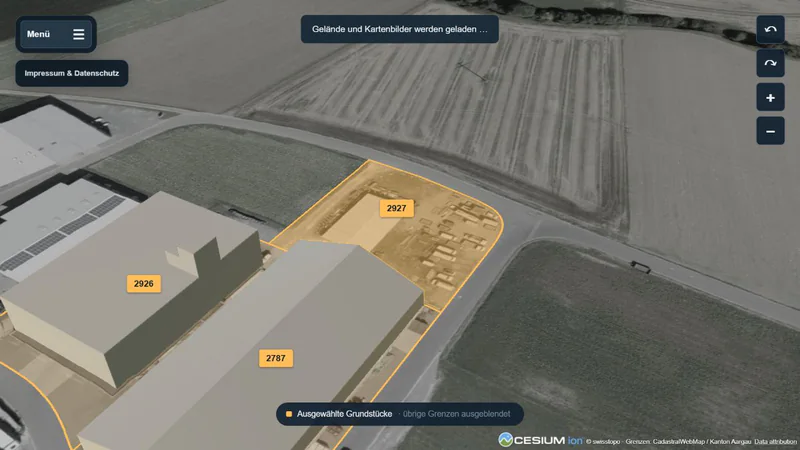 3D-Kartenansicht der Parzelle 2927 in Gontenschwil